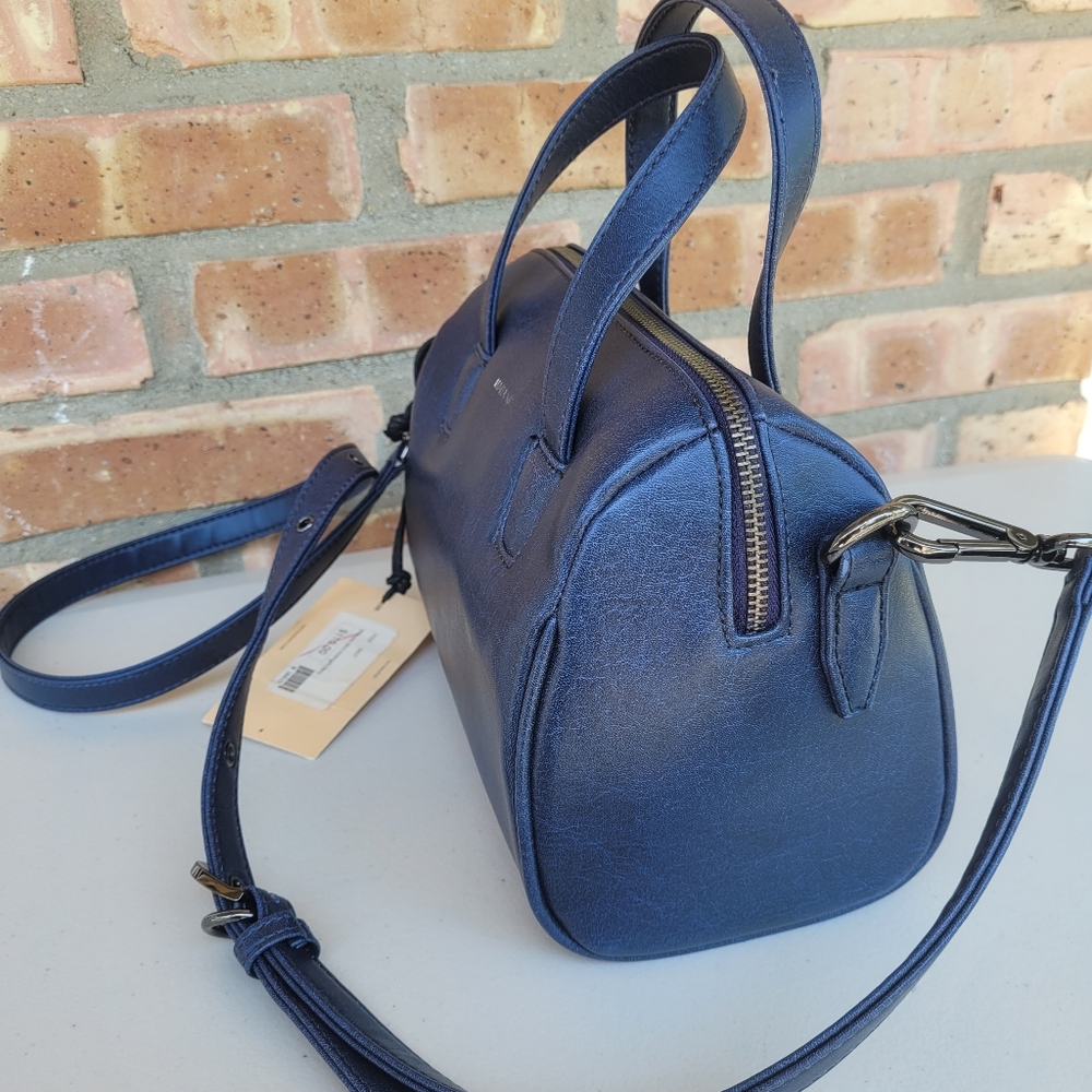 Matt & Nat Mitsuko Small Satchel and Crossbody Bag in Midnight Navy Blue - Picture 3 of 14